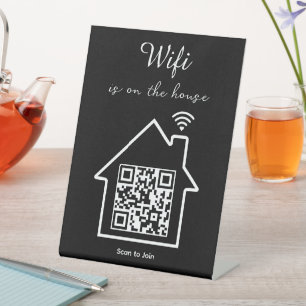 De Table Signe numérique minimaliste WiFi QR Code moderne