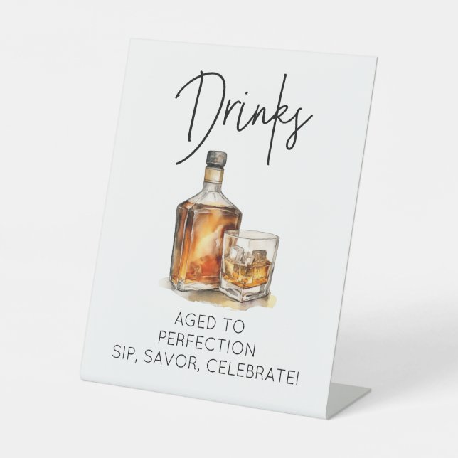 De Table Signe Pedestal Thème Whiskey Personnalisable (Recto)