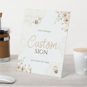 De Table Signe personnalisé pour Baby Shower Abeille Bourdo
