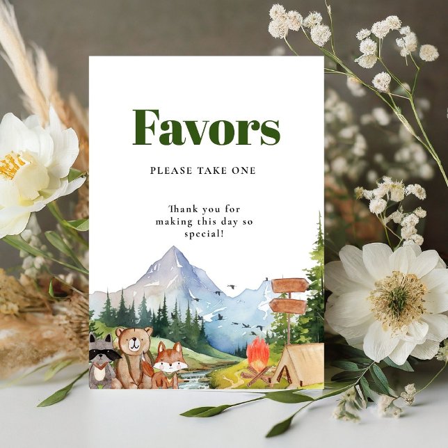 De Table Signe Rustique Baby shower animal bois Faveurs (Créateur téléchargé)