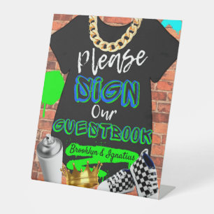 De Table Signe urbain Hip hop rétro Notre livre d'or