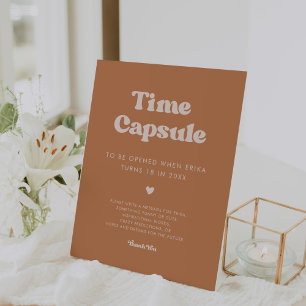De Table Style rétro Brown Time capsule 1er signe anniversa