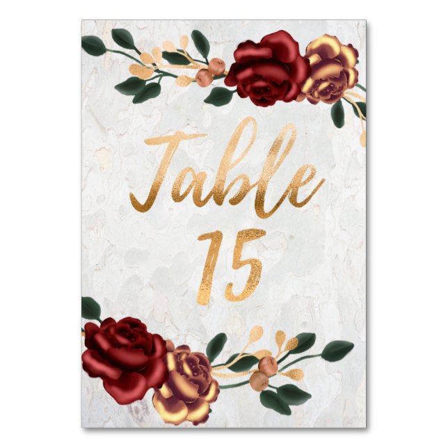 De Table Tableau numéro 15 - Élégante Rose rouge avec détai (Par défaut)
