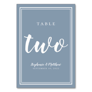 De Table Tableau numéro deux Dusty Blue Mariage Simple