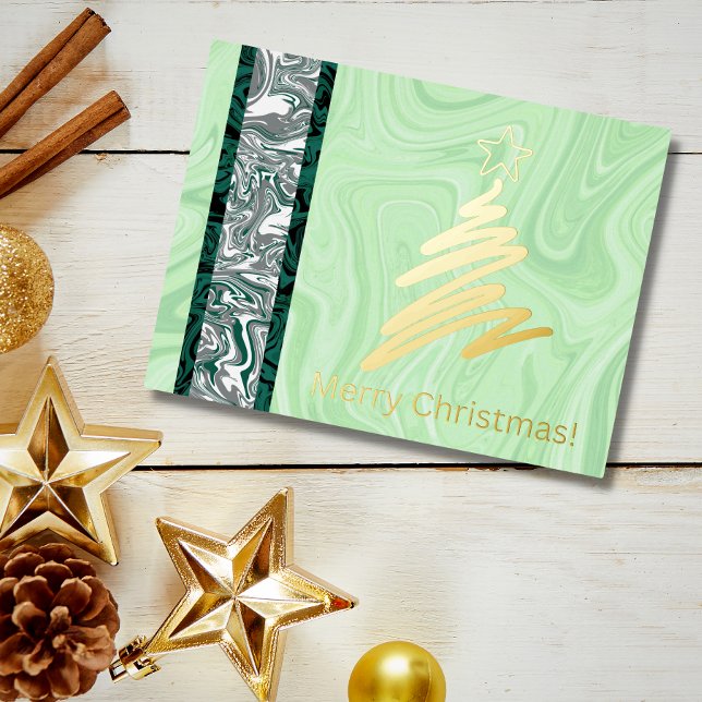 De Vacances En Aluminium Abstrait Joyeux Noël ! Carte postale (Arbre) (Créateur téléchargé)