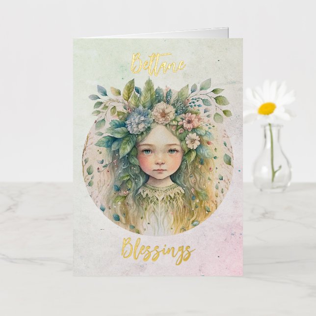 De Vacances En Aluminium Carte Beltane Foil (Petite fleur)