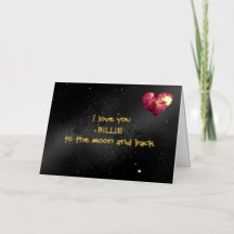 Carte personnalisée avec feuille d'or Love you to
