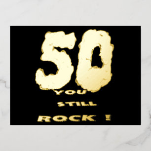 De Vacances En Aluminium Carte postale 50e anniversaire Gold Foil