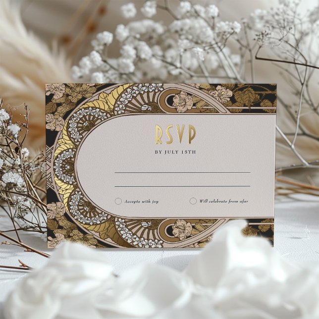 De Vacances En Aluminium Carte postale Art nouveau RSVP avec points forts (Créateur téléchargé)