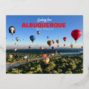 De Vacances En Aluminium Carte postale d'Albuquerque Nouveau-Mexique Ballon