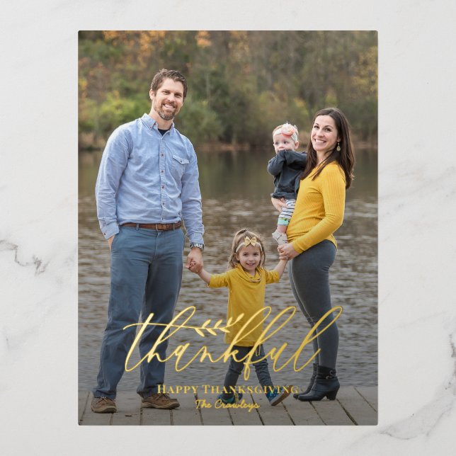 De Vacances En Aluminium Carte Postale Delicic Branch Foil Photo Thanksgivi (Recto)