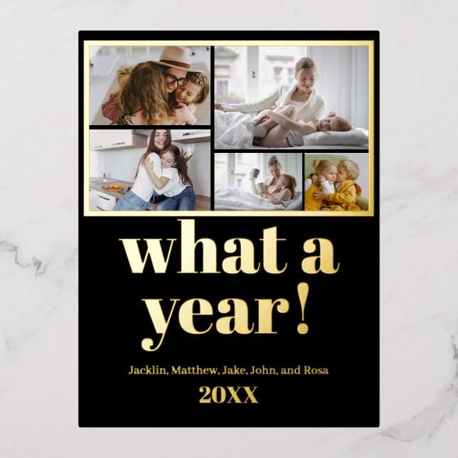 De Vacances En Aluminium Carte postale Foil Holiday 5 photos personnalisées (Recto)