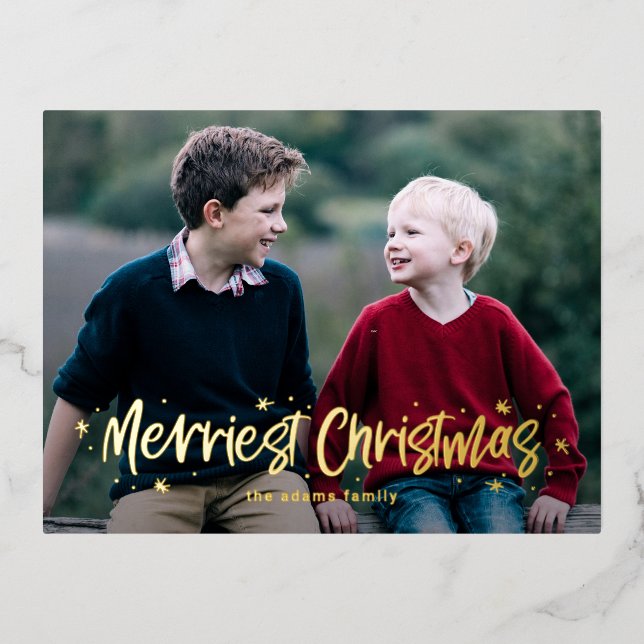 De Vacances En Aluminium Carte postale Joyeusement tirée Merriest Christmas (Recto)