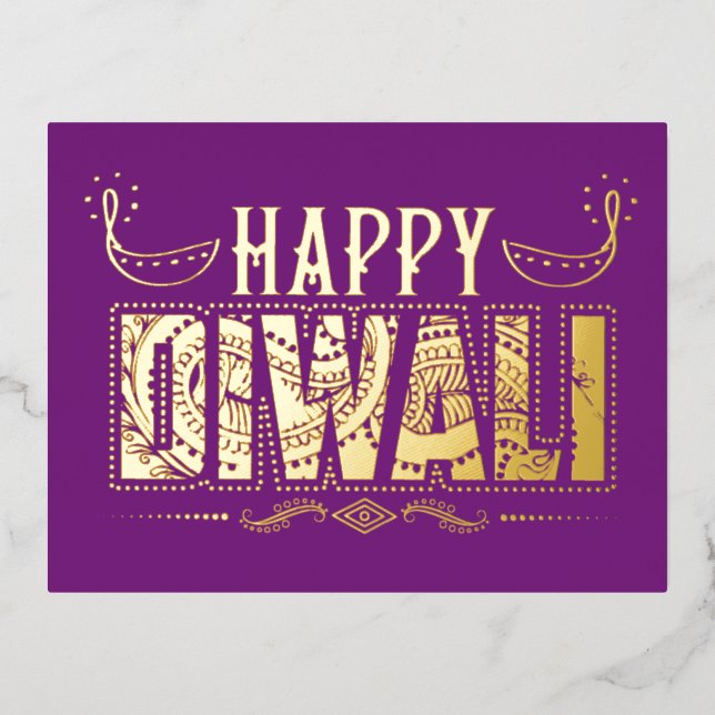 De Vacances En Aluminium Carte postale Joyeux Diwali (Recto)
