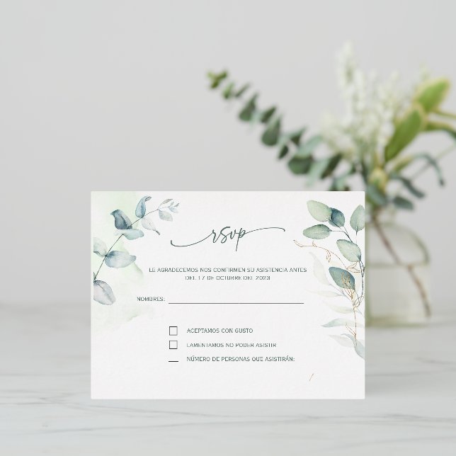 De Vacances En Aluminium Carte postale mariage espagnole Rsvp (Debout devant)
