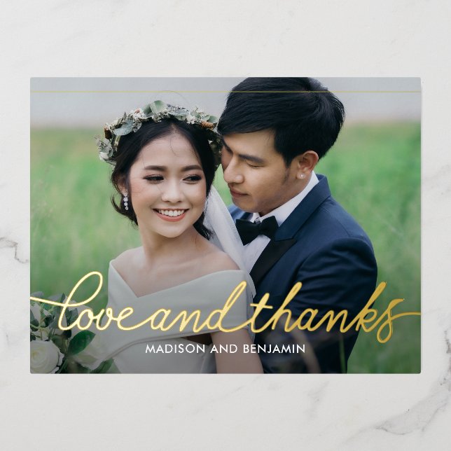 De Vacances En Aluminium Carte postale Merci Darling Script FOIL (Recto)