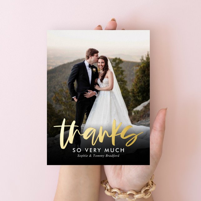 De Vacances En Aluminium Carte postale Merci FOIL Sincere Thanks (Créateur téléchargé)