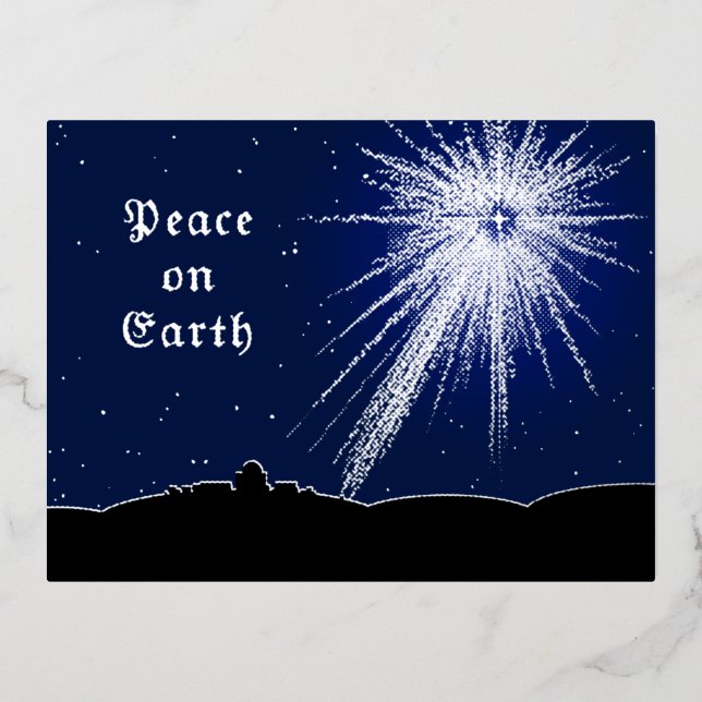 De Vacances En Aluminium Carte postale Paix sur Terre Noël avec Foil (Recto)