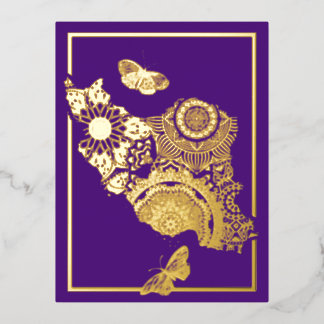 De Vacances En Aluminium Carte postale Perse Eid Mobarak Foil