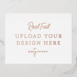 De Vacances En Aluminium Carte postale rose Gold Foil Landcape