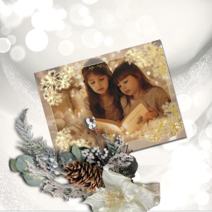 De Vacances En Aluminium Carte postale Sheer Poinsettia Lace Holiday