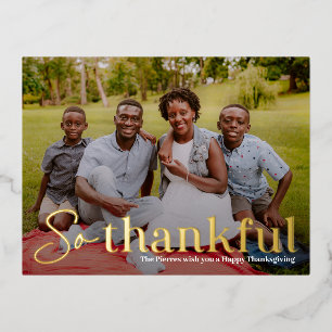 De Vacances En Aluminium Carte postale Thanksgiving Photo Foil