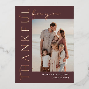 De Vacances En Aluminium Carte postale Thanksgiving Side Foil