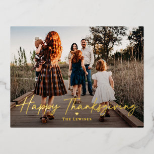 De Vacances En Aluminium Carte postale Thanksgiving simple Penné Foil