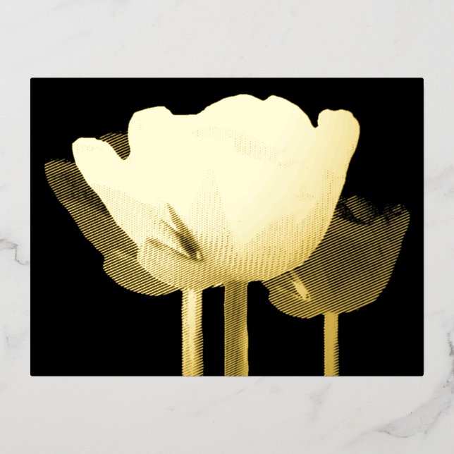 De Vacances En Aluminium Carte postale Tulips Gold Foil Holiday (Recto)