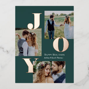 De Vacances En Aluminium Etaler Joie Editable Couleur Foil Carte postale Fê