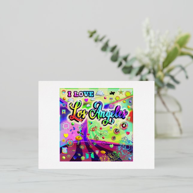 De Vacances En Aluminium I LOVE Los Angeles Cool Energy Carte postale (Debout devant)