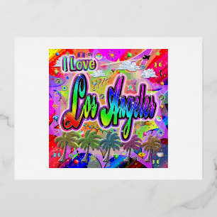 De Vacances En Aluminium I LOVE Los Angeles Vista Express Carte postale