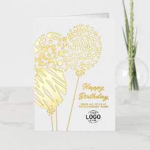 De Vacances En Aluminium Logo Trois Ballons Enjoués Carte d'anniversaire d'