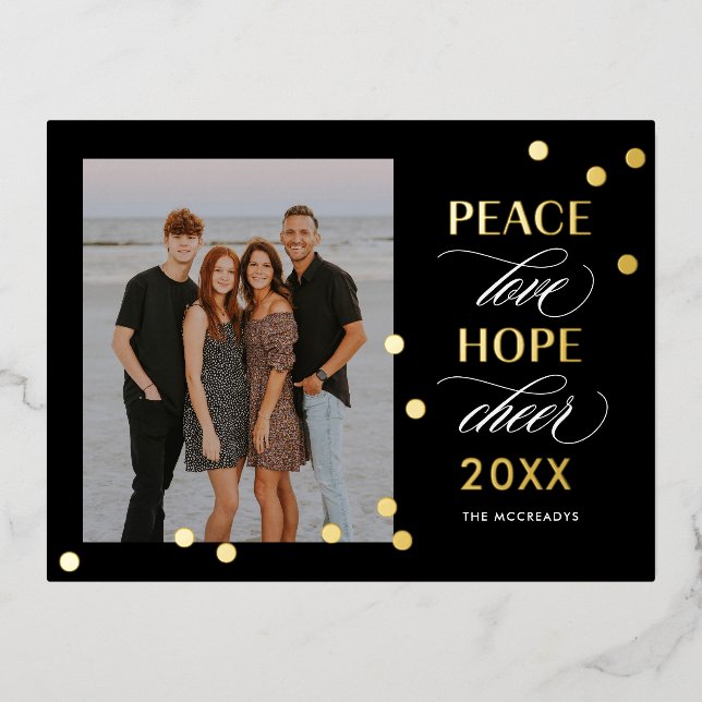 De Vacances En Aluminium Optimiste Mood FOIL Bonne Année Carte postale (Recto)