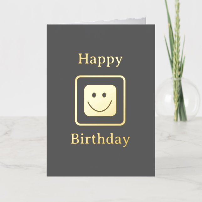 De Vacances En Aluminium Real Goil Foil Smile Carte d'anniversaire (Recto)