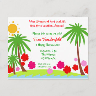 De vacances invitation de partie de retraite pour