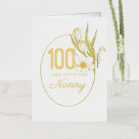 Anniversaire 100 ans | Carte d'anniversaire floral