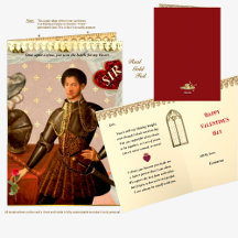 Carte Chevalier Élégant à Feuille d'Or