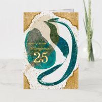 Carte d'anniversaire professionnelle Or Turquoise