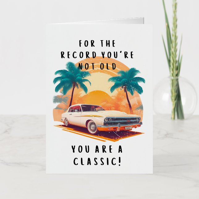 De Vacances Métallisée Carte d'anniversaire Vintage amusante (Recto)