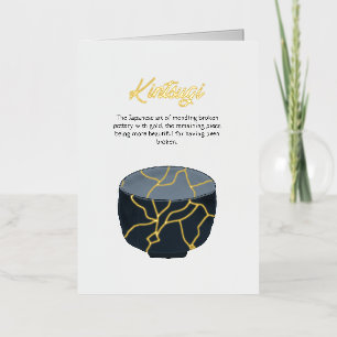 De Vacances Métallisée Carte d'encouragement Kintsugi doré à jointoiement