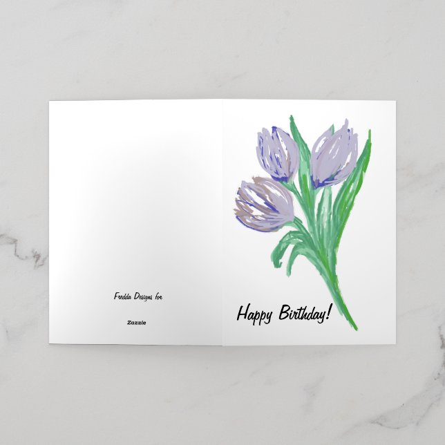 De Vacances Métallisée Carte Foil anniversaire pour elle (Mise à l'extérieur)