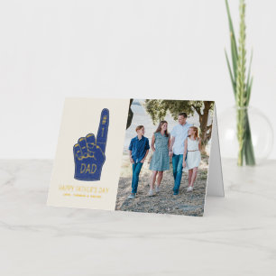 De Vacances Métallisée Carte photo pour la fête des pères Foil #1 Dad Foa