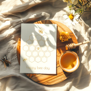 De Vacances Métallisée Honeypeb Happy Bee Day Foil Carte d'anniversaire
