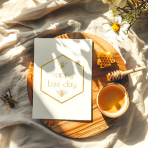 De Vacances Métallisée Joyeuse Bee Day Honeycomb Foil carte d'anniversair