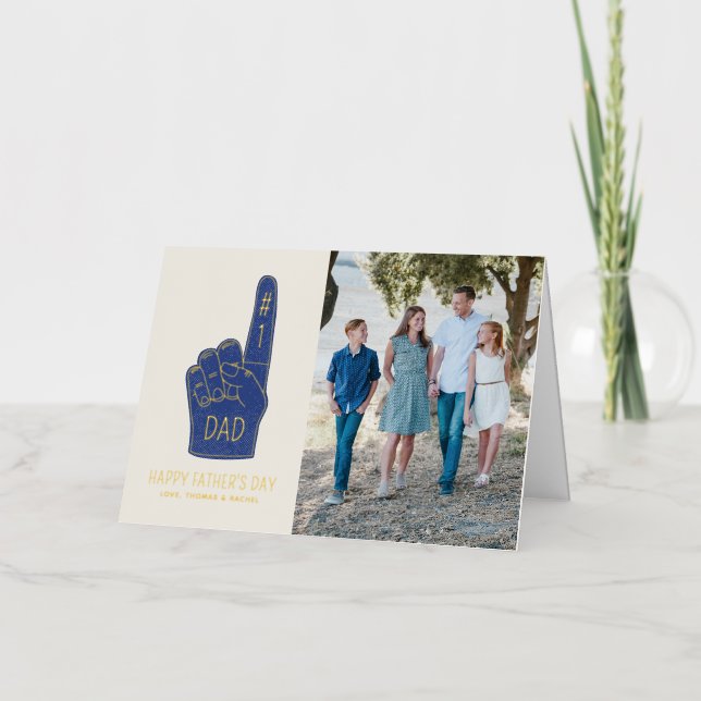 De Vacances Métallisée Phuile #1 Papa Foam Fête des pères Carte photo (Recto)