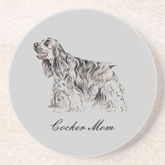 De Verre En Grès Maman, American Cocker Spaniel Sandstone Dessous d (Devant)