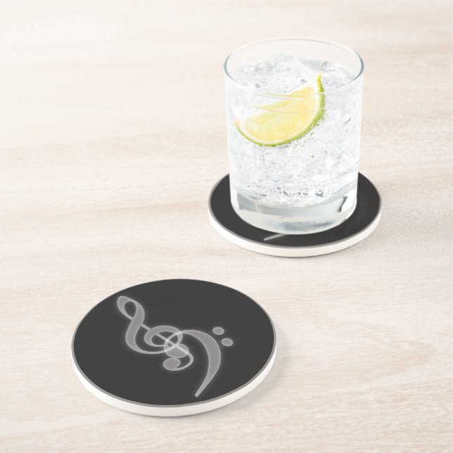De Verre En Grès Musique - Treble et Bass Clef - Sandstone Dessous  (Côté)