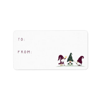 De/vers Étiquettes de cadeaux : Étiquette de Gnome