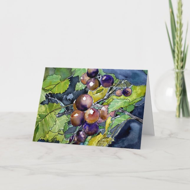 de vigne toujours carte de voeux moderne de fruit (Devant)